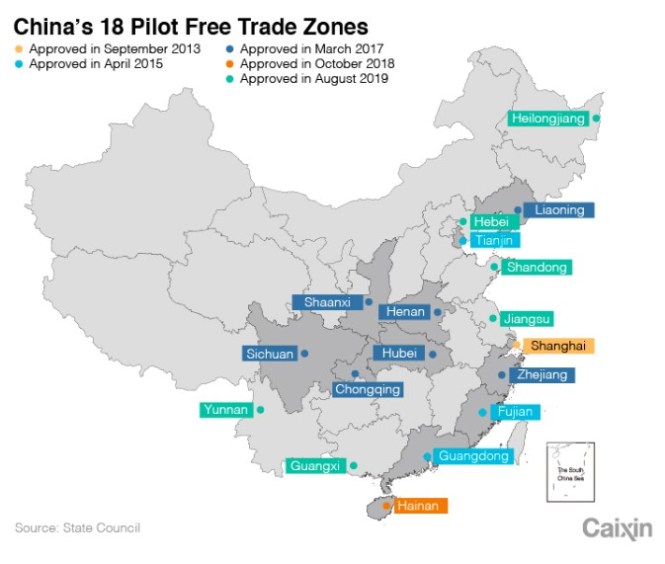 china new frees trade zones